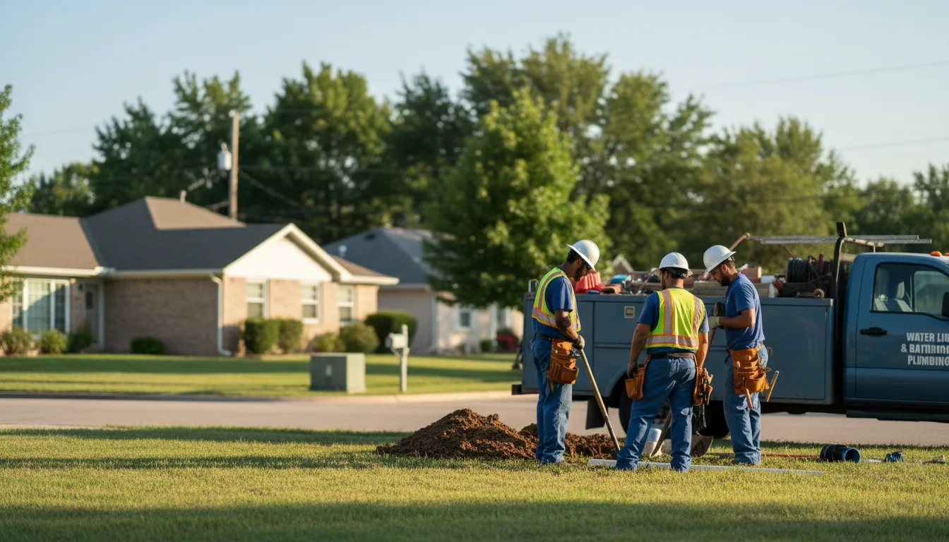 Residential water line and bathroom plumbing service in Fort Gibson, OK